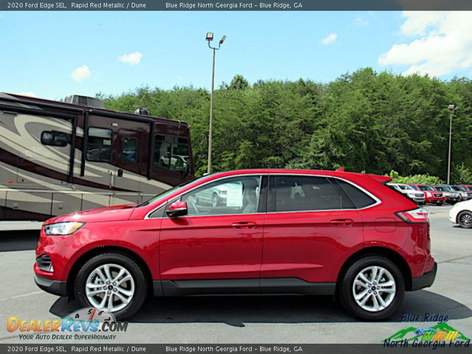 2020 Ford Edge SEL Rapid Red Metallic / Dune Photo #2