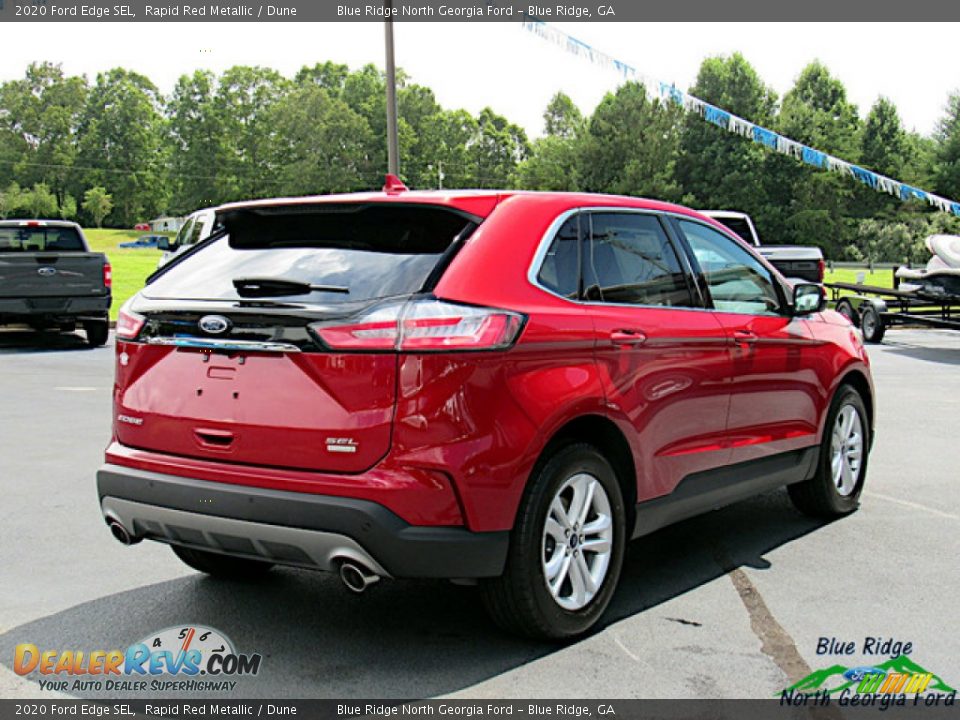 2020 Ford Edge SEL Rapid Red Metallic / Dune Photo #5