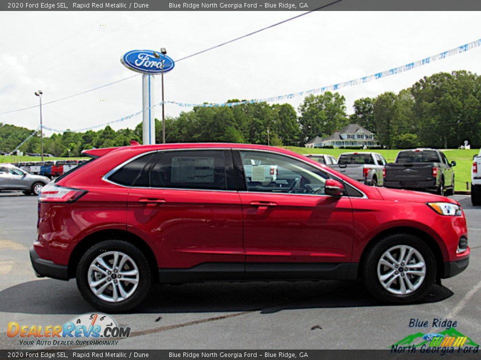 2020 Ford Edge SEL Rapid Red Metallic / Dune Photo #6