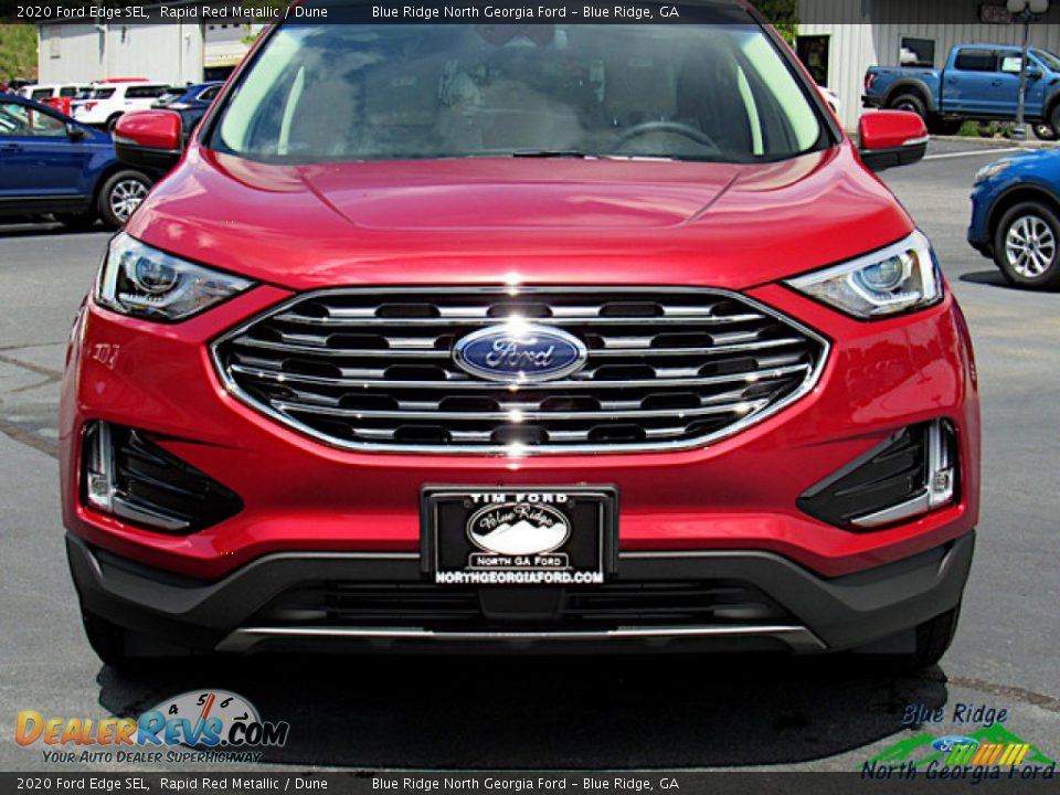 2020 Ford Edge SEL Rapid Red Metallic / Dune Photo #8