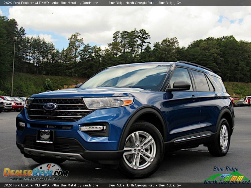 2020 Ford Explorer XLT 4WD Atlas Blue Metallic / Sandstone Photo #1