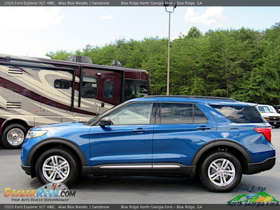 2020 Ford Explorer XLT 4WD Atlas Blue Metallic / Sandstone Photo #2