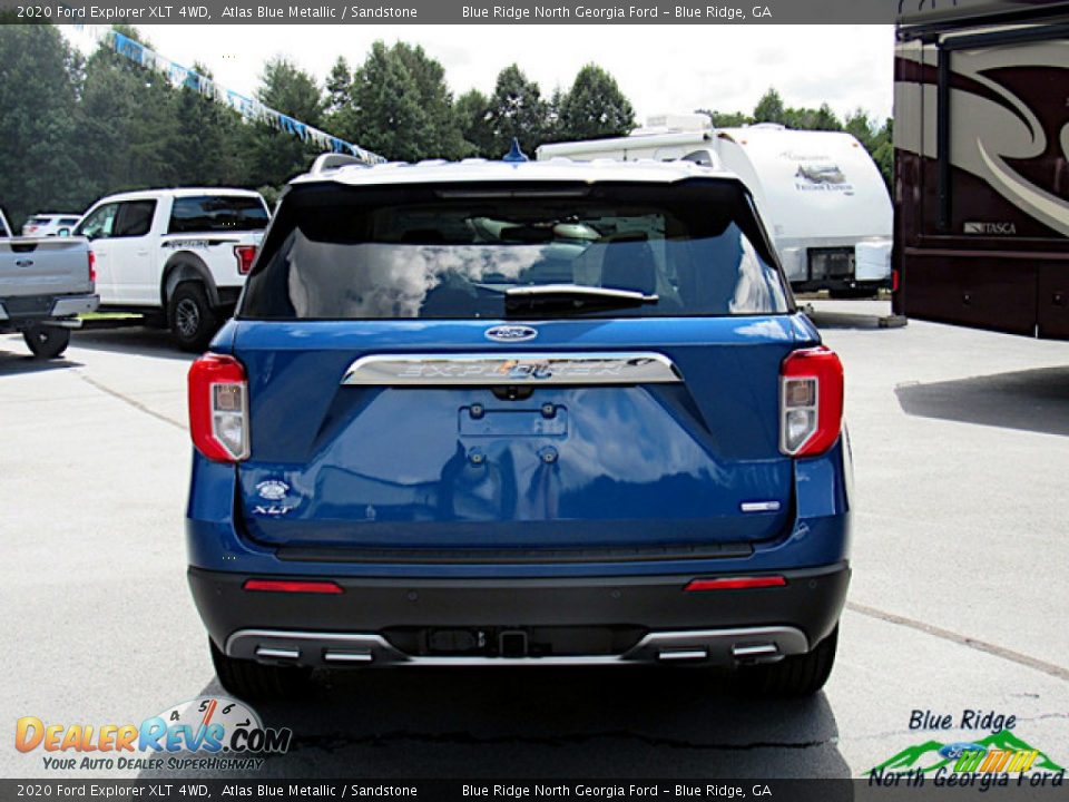 2020 Ford Explorer XLT 4WD Atlas Blue Metallic / Sandstone Photo #4