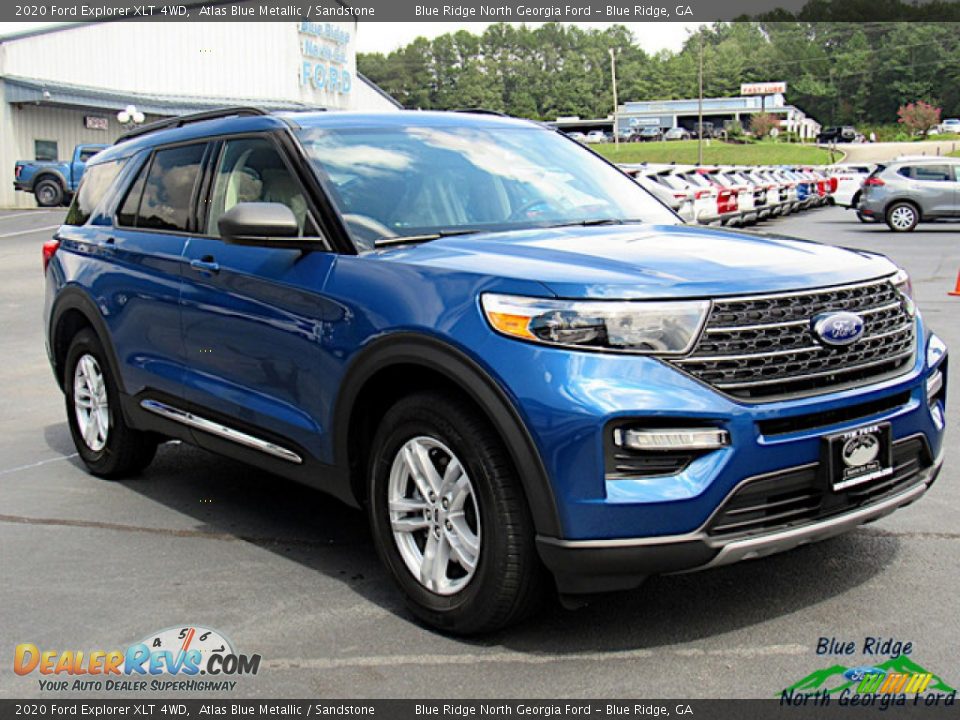 2020 Ford Explorer XLT 4WD Atlas Blue Metallic / Sandstone Photo #7