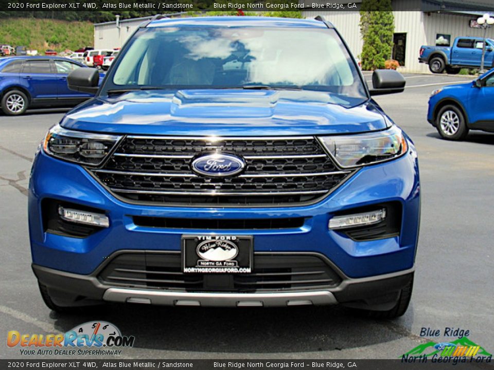 2020 Ford Explorer XLT 4WD Atlas Blue Metallic / Sandstone Photo #8