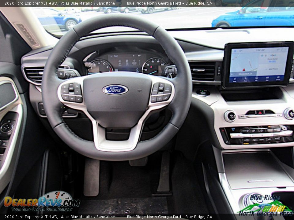 2020 Ford Explorer XLT 4WD Atlas Blue Metallic / Sandstone Photo #17