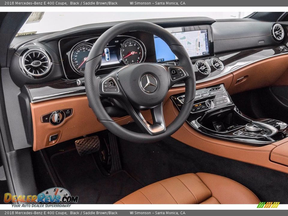 2018 Mercedes-Benz E 400 Coupe Black / Saddle Brown/Black Photo #6