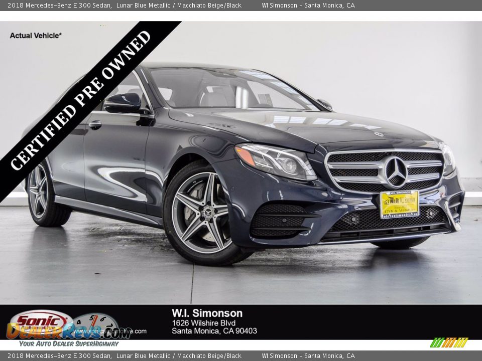 2018 Mercedes-Benz E 300 Sedan Lunar Blue Metallic / Macchiato Beige/Black Photo #1