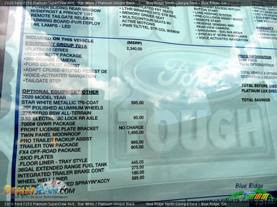 2020 Ford F150 Platinum SuperCrew 4x4 Star White / Platinum Unique Black Photo #28