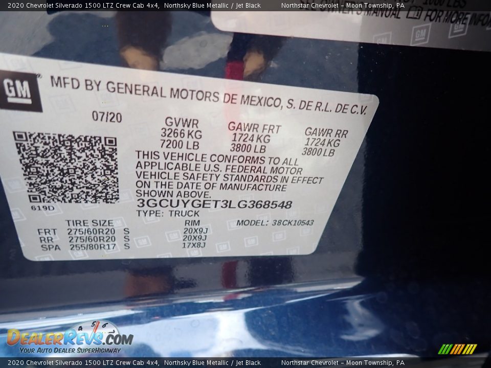 2020 Chevrolet Silverado 1500 LTZ Crew Cab 4x4 Northsky Blue Metallic / Jet Black Photo #16