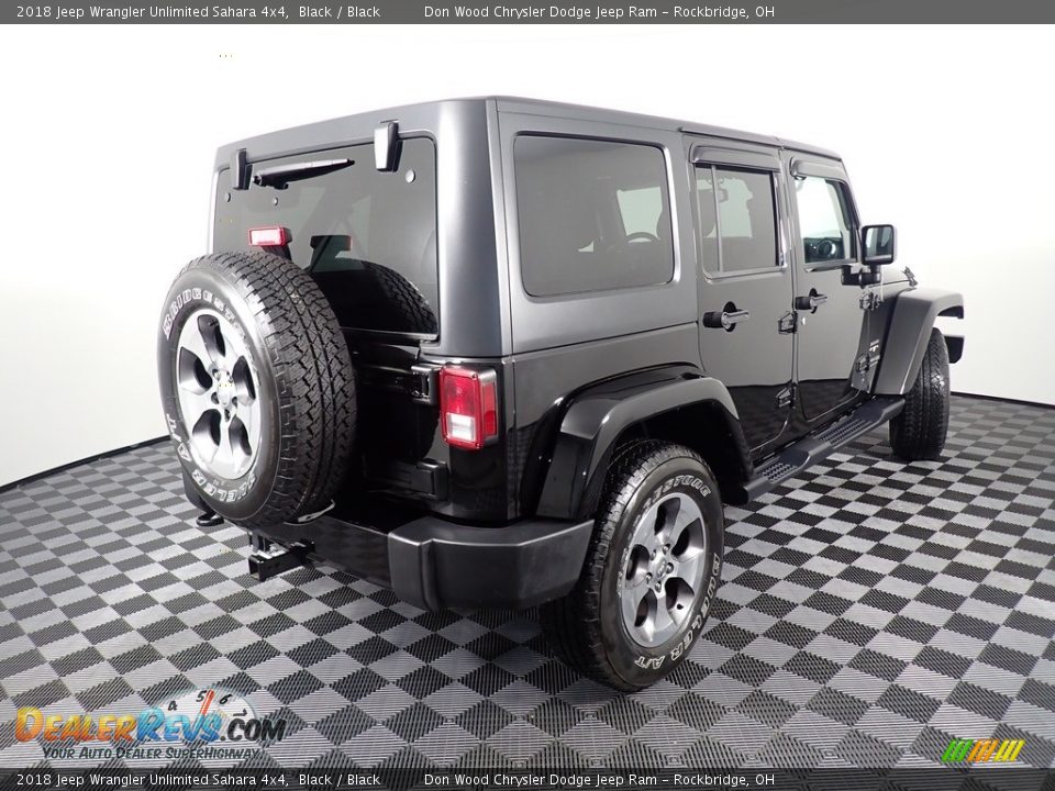 2018 Jeep Wrangler Unlimited Sahara 4x4 Black / Black Photo #17