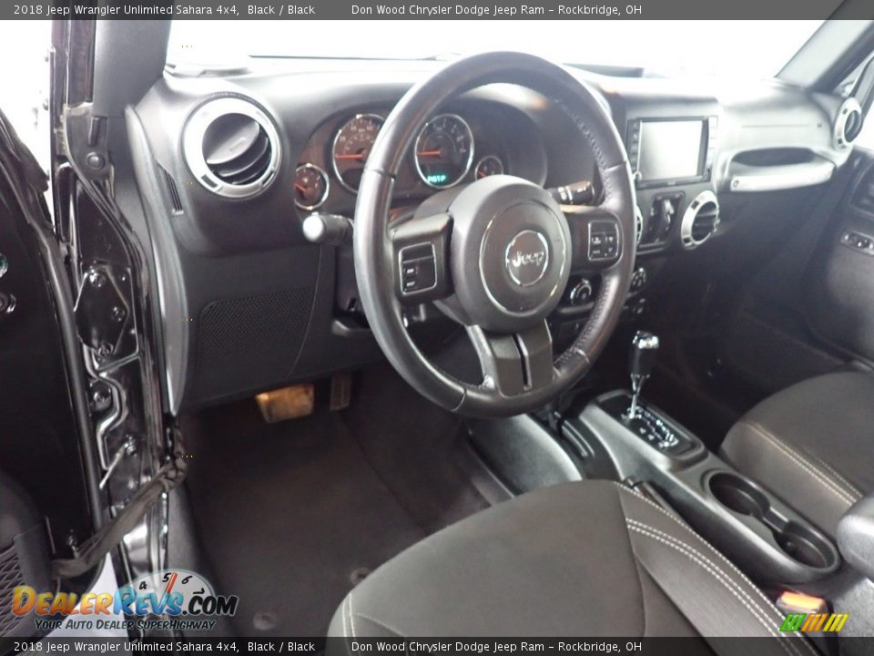 2018 Jeep Wrangler Unlimited Sahara 4x4 Black / Black Photo #22