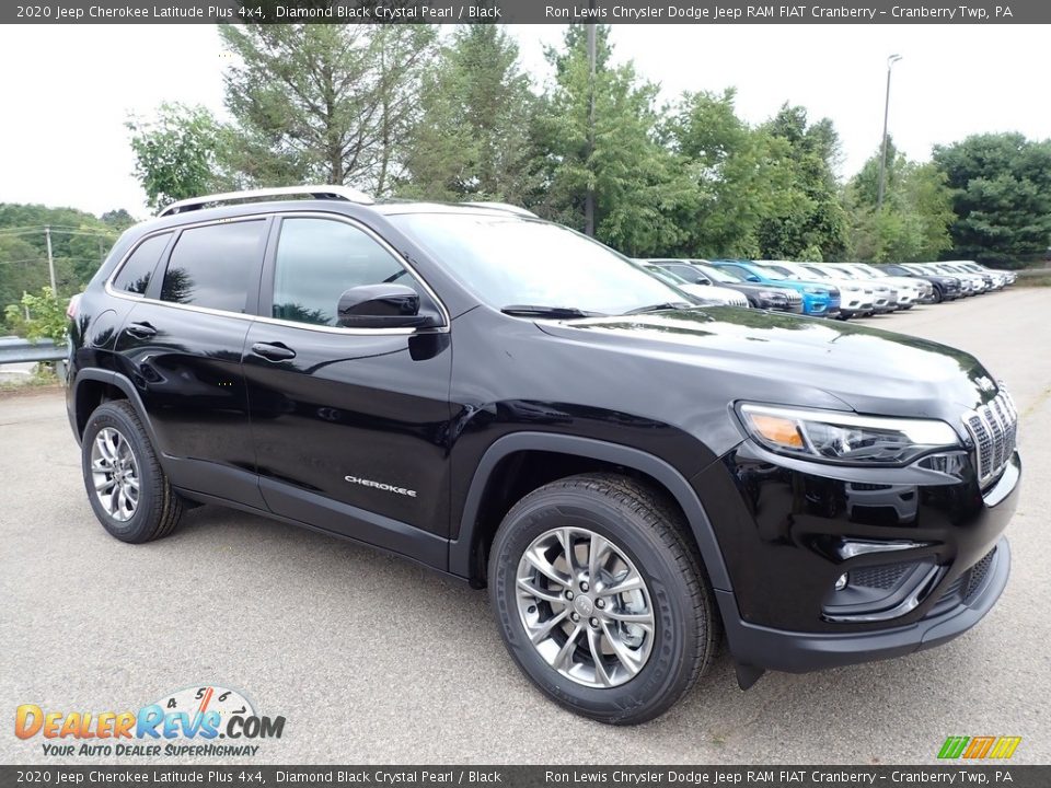 2020 Jeep Cherokee Latitude Plus 4x4 Diamond Black Crystal Pearl / Black Photo #3