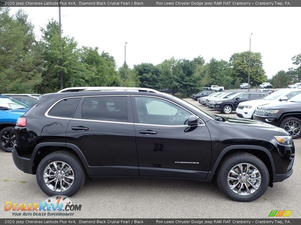 2020 Jeep Cherokee Latitude Plus 4x4 Diamond Black Crystal Pearl / Black Photo #4