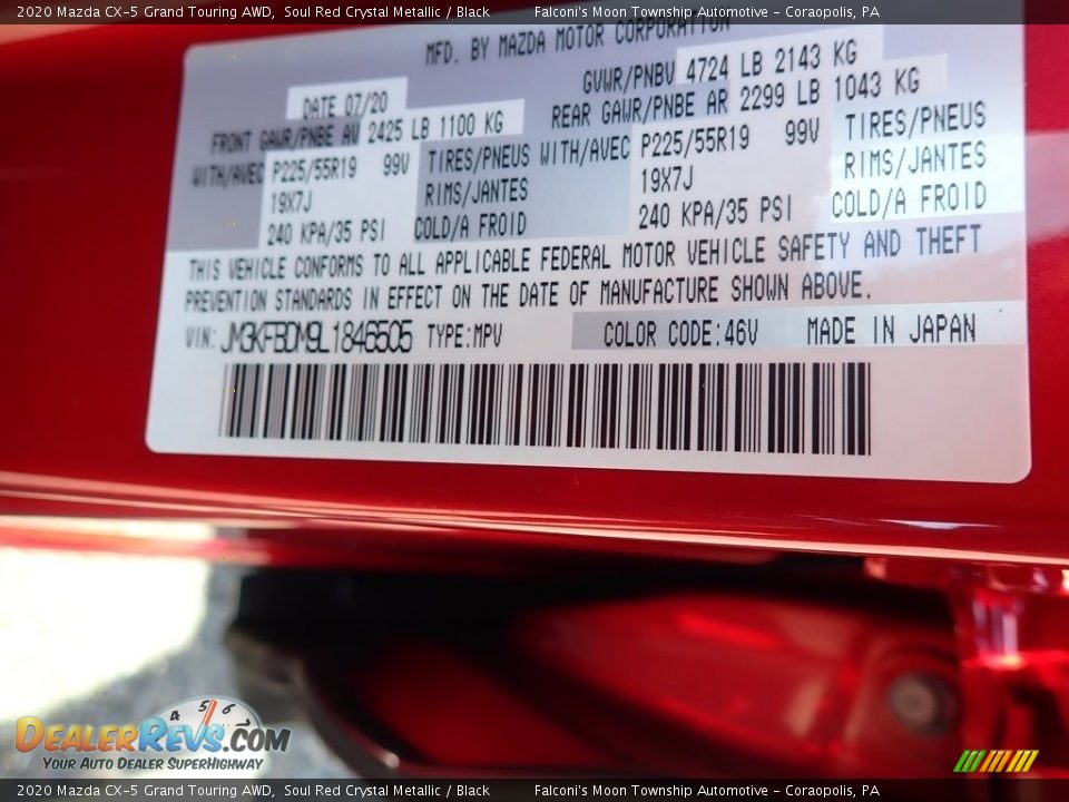 2020 Mazda CX-5 Grand Touring AWD Soul Red Crystal Metallic / Black Photo #12