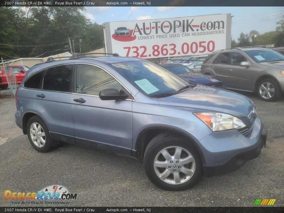 2007 Honda CR-V EX 4WD Royal Blue Pearl / Gray Photo #1