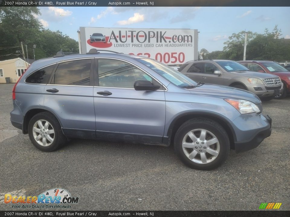 2007 Honda CR-V EX 4WD Royal Blue Pearl / Gray Photo #2