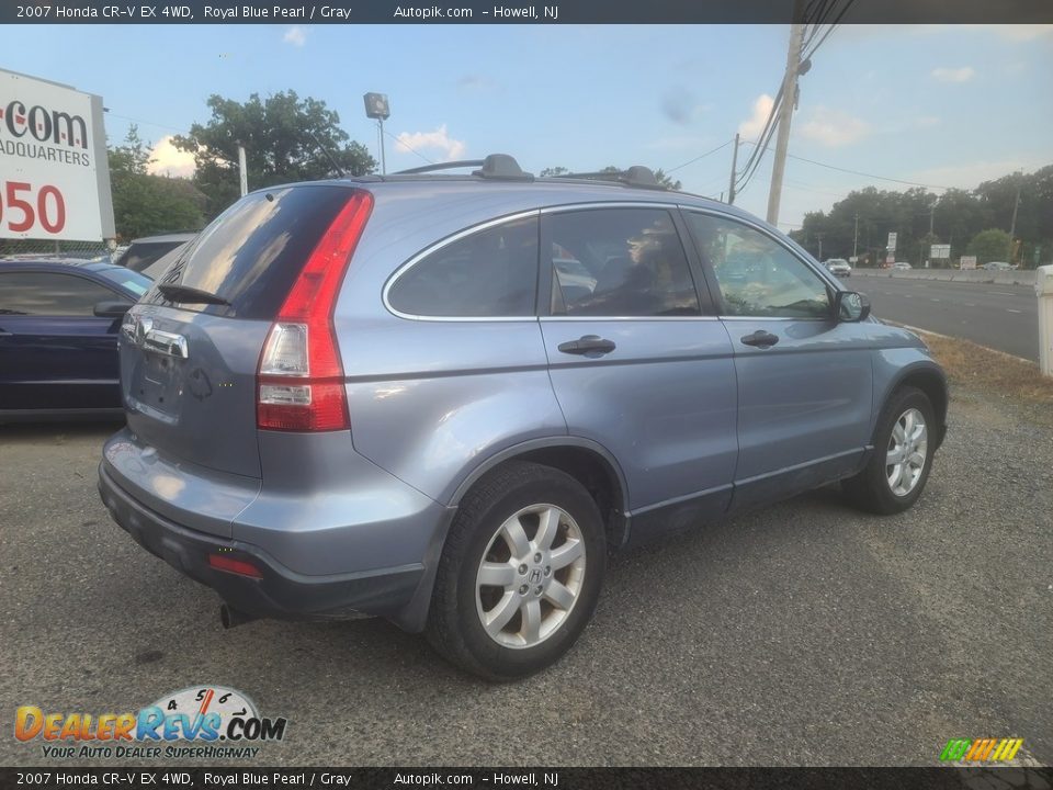 2007 Honda CR-V EX 4WD Royal Blue Pearl / Gray Photo #3