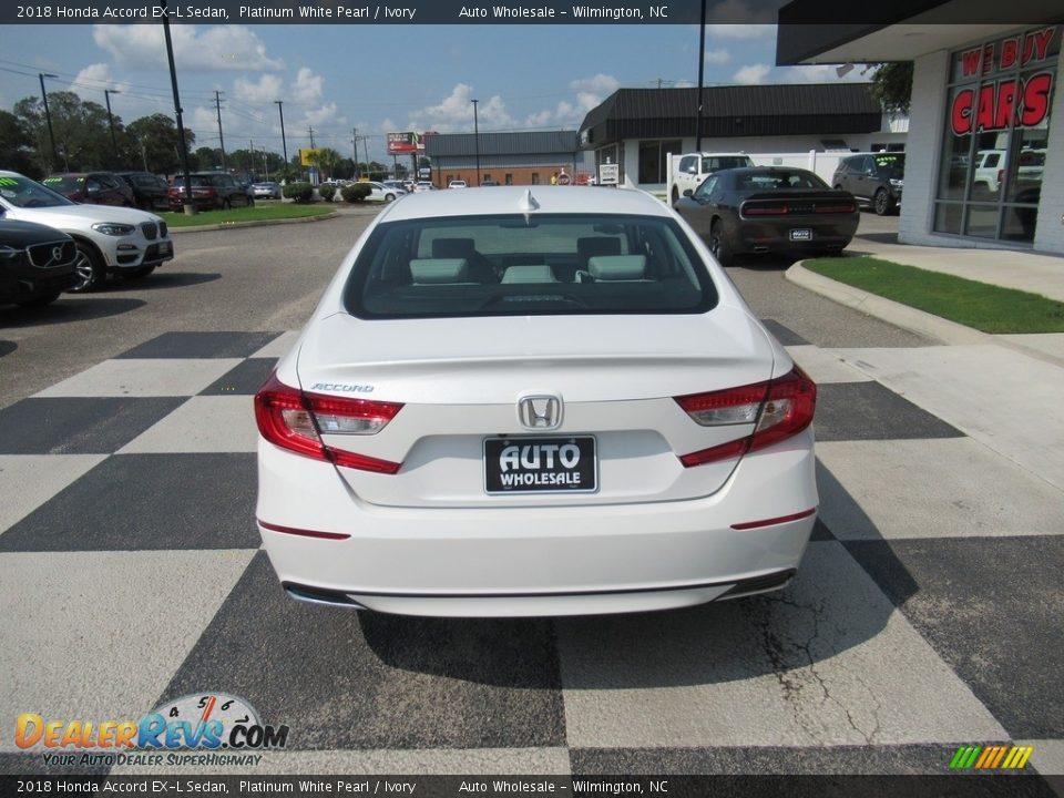 2018 Honda Accord EX-L Sedan Platinum White Pearl / Ivory Photo #4