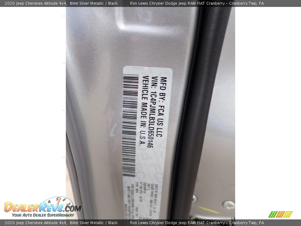 2020 Jeep Cherokee Altitude 4x4 Billet Silver Metallic / Black Photo #11