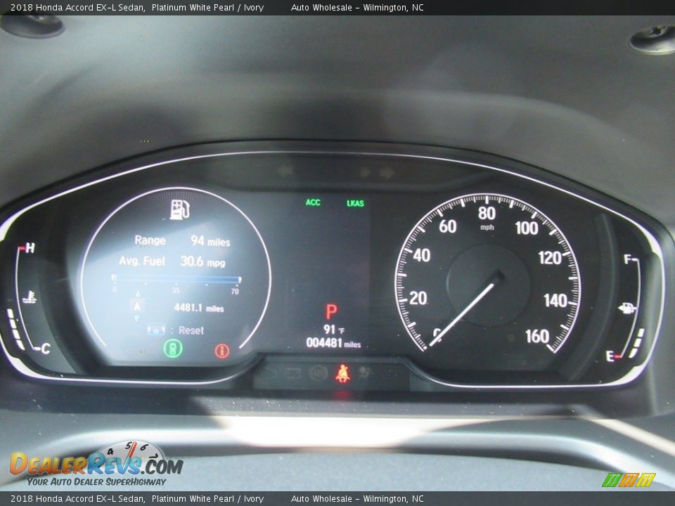 2018 Honda Accord EX-L Sedan Platinum White Pearl / Ivory Photo #16