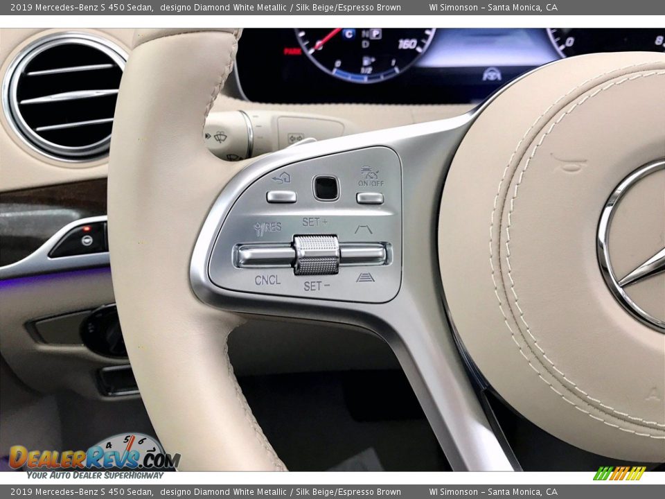 2019 Mercedes-Benz S 450 Sedan designo Diamond White Metallic / Silk Beige/Espresso Brown Photo #18