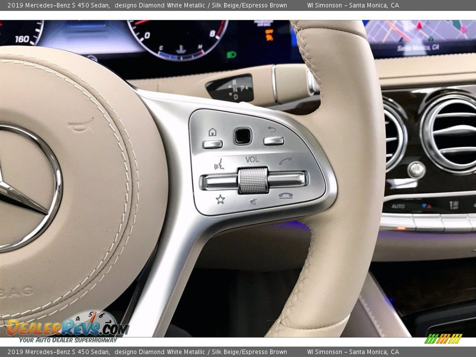 2019 Mercedes-Benz S 450 Sedan designo Diamond White Metallic / Silk Beige/Espresso Brown Photo #19