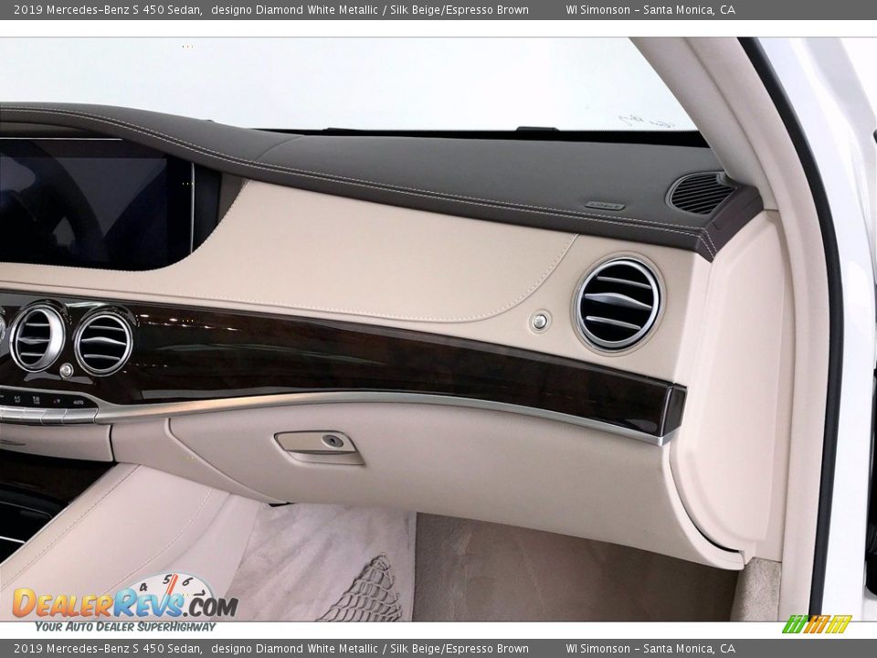 2019 Mercedes-Benz S 450 Sedan designo Diamond White Metallic / Silk Beige/Espresso Brown Photo #28