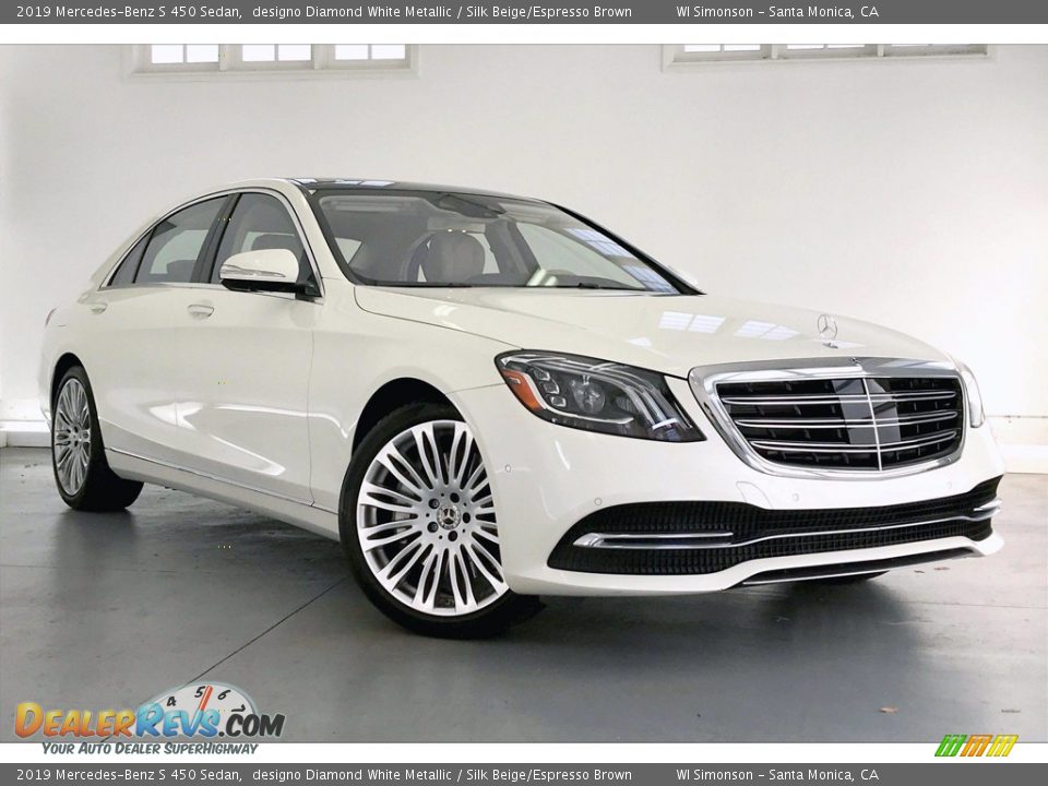 2019 Mercedes-Benz S 450 Sedan designo Diamond White Metallic / Silk Beige/Espresso Brown Photo #34