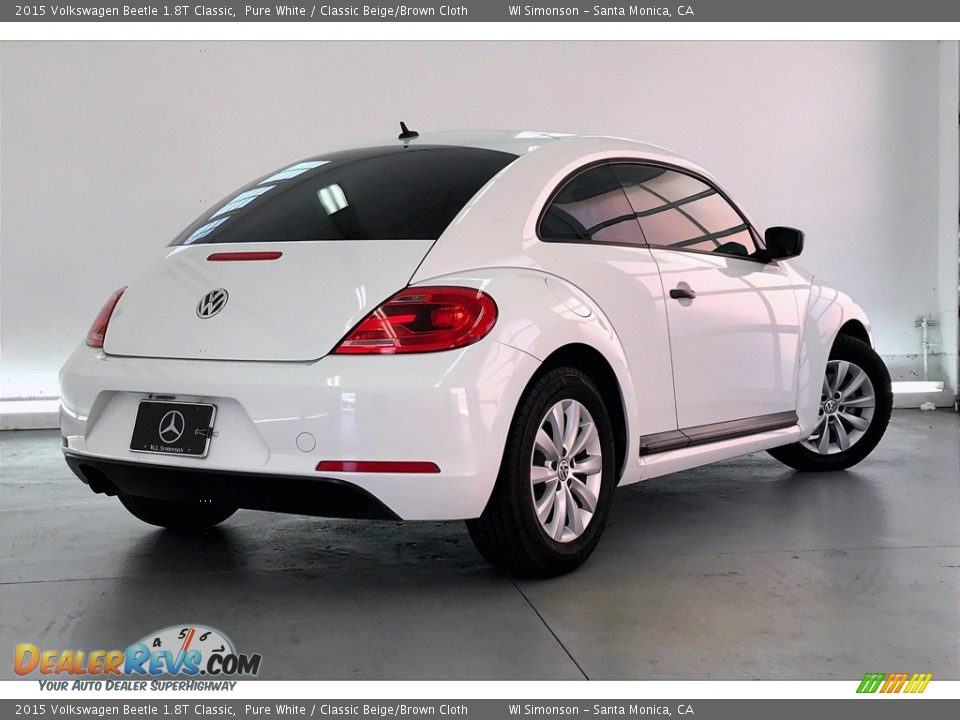 2015 Volkswagen Beetle 1.8T Classic Pure White / Classic Beige/Brown Cloth Photo #15
