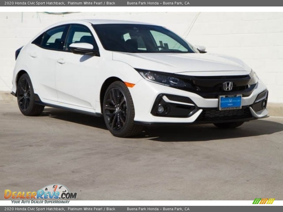 2020 Honda Civic Sport Hatchback Platinum White Pearl / Black Photo #1