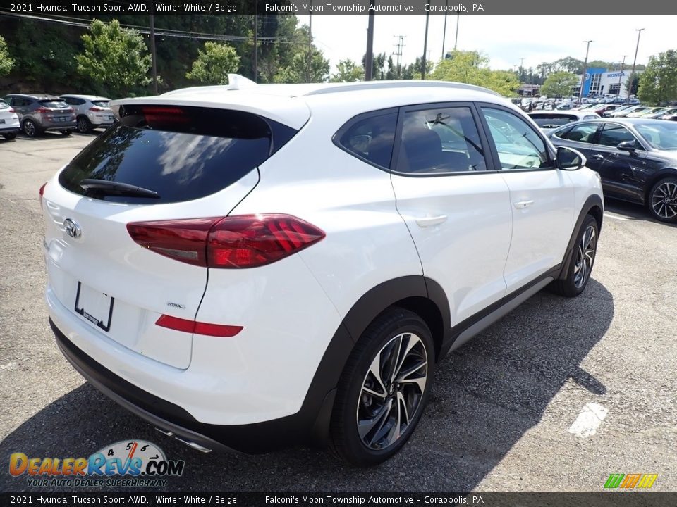 2021 Hyundai Tucson Sport AWD Winter White / Beige Photo #2