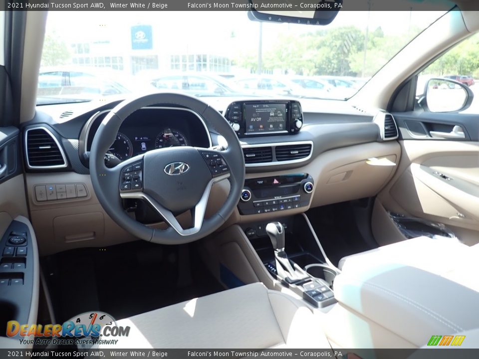 2021 Hyundai Tucson Sport AWD Winter White / Beige Photo #9