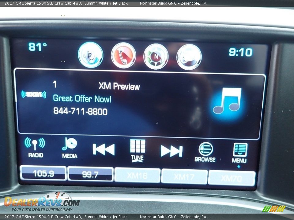 2017 GMC Sierra 1500 SLE Crew Cab 4WD Summit White / Jet Black Photo #25