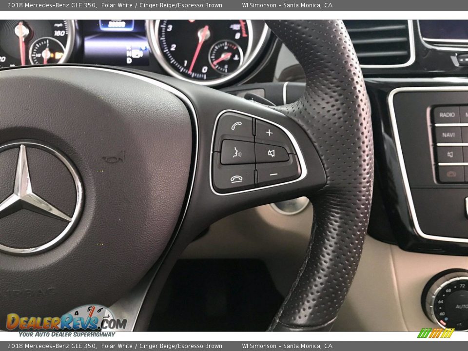 2018 Mercedes-Benz GLE 350 Polar White / Ginger Beige/Espresso Brown Photo #19