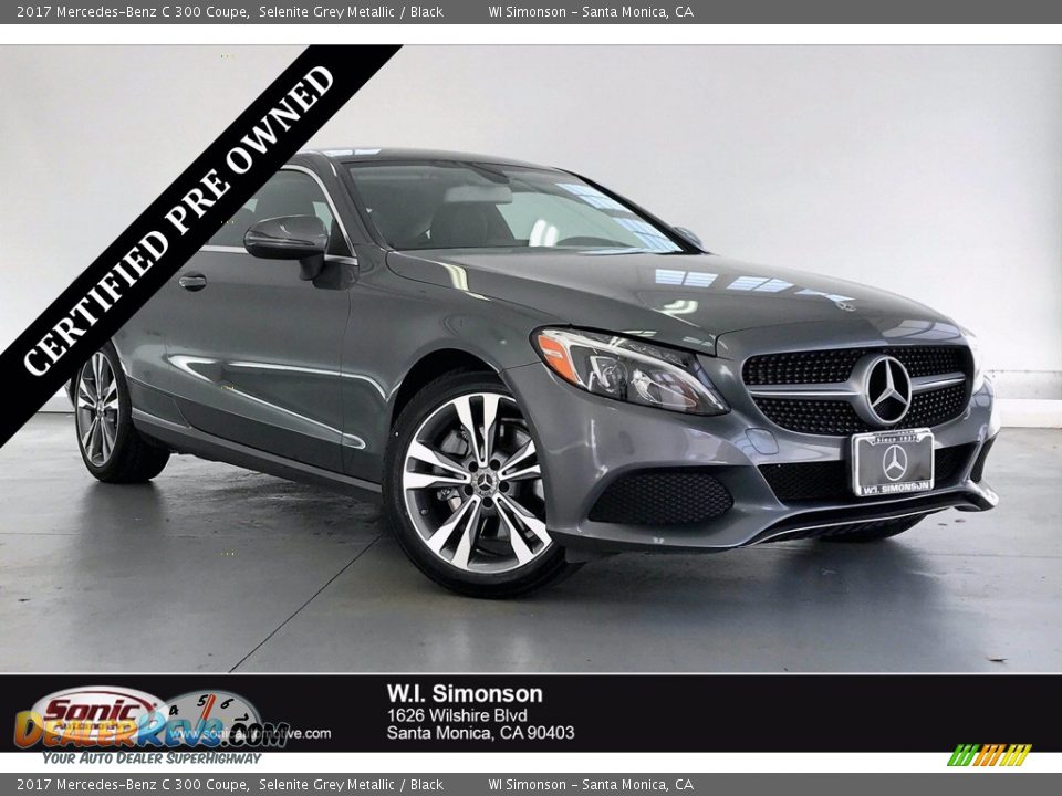 2017 Mercedes-Benz C 300 Coupe Selenite Grey Metallic / Black Photo #1