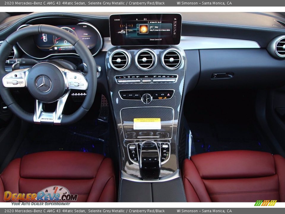 2020 Mercedes-Benz C AMG 43 4Matic Sedan Selenite Grey Metallic / Cranberry Red/Black Photo #10