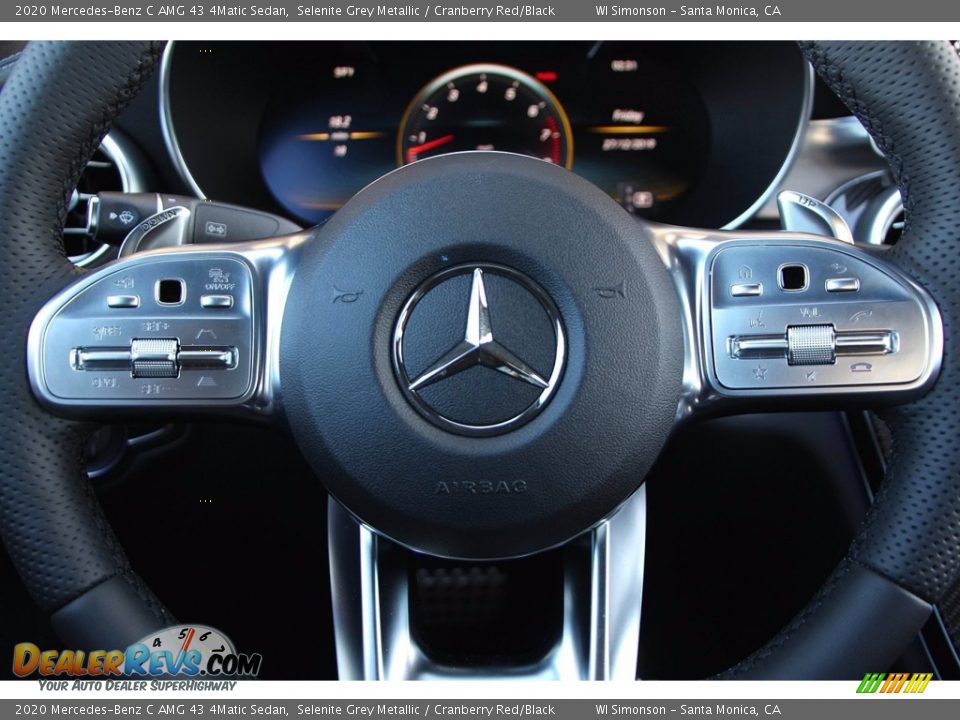 2020 Mercedes-Benz C AMG 43 4Matic Sedan Selenite Grey Metallic / Cranberry Red/Black Photo #15