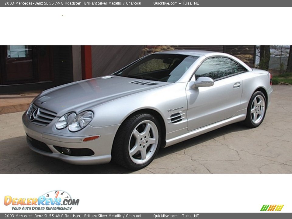 2003 Mercedes-Benz SL 55 AMG Roadster Brilliant Silver Metallic / Charcoal Photo #1