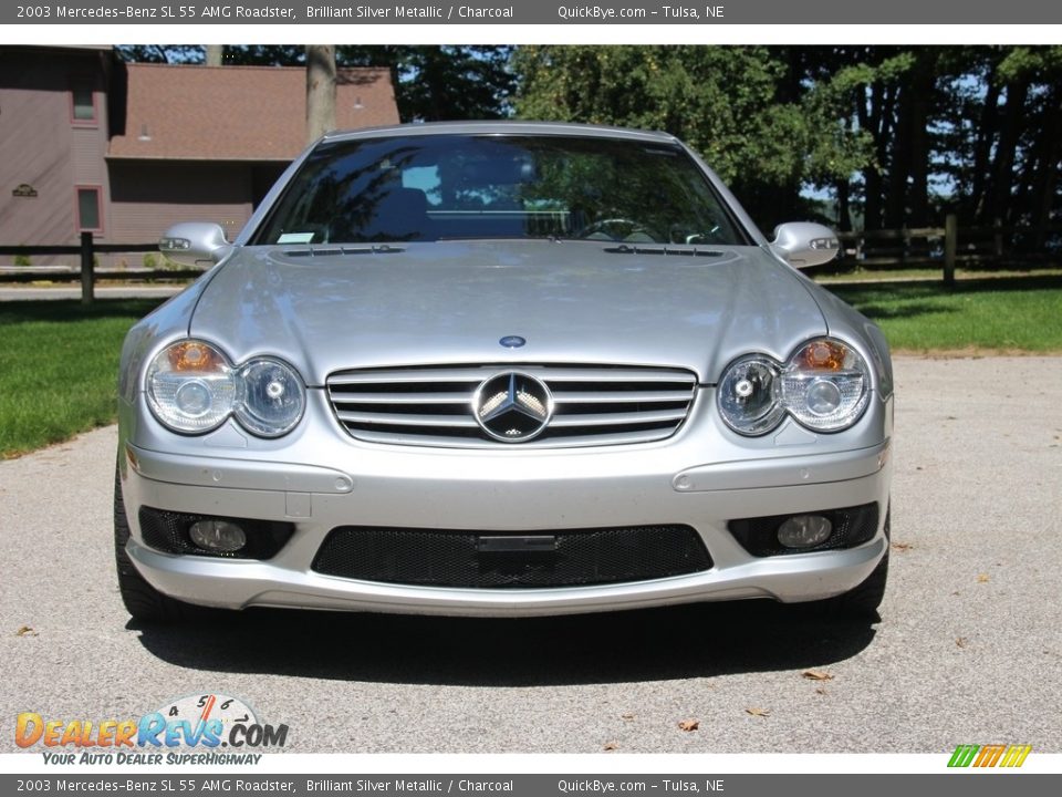 2003 Mercedes-Benz SL 55 AMG Roadster Brilliant Silver Metallic / Charcoal Photo #2