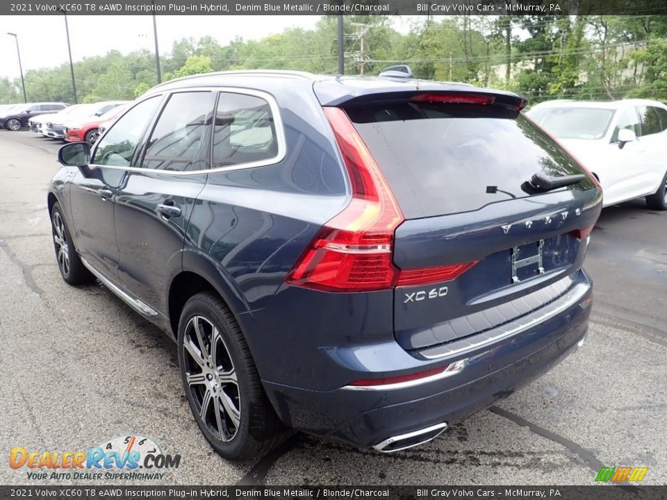 2021 Volvo XC60 T8 eAWD Inscription Plug-in Hybrid Denim Blue Metallic / Blonde/Charcoal Photo #4