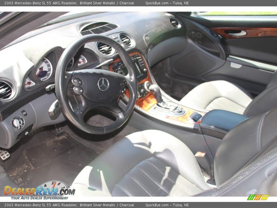 2003 Mercedes-Benz SL 55 AMG Roadster Brilliant Silver Metallic / Charcoal Photo #6