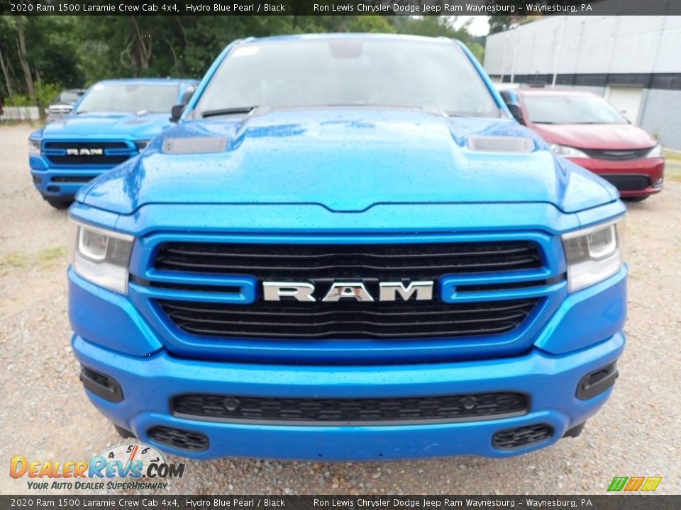 2020 Ram 1500 Laramie Crew Cab 4x4 Hydro Blue Pearl / Black Photo #9