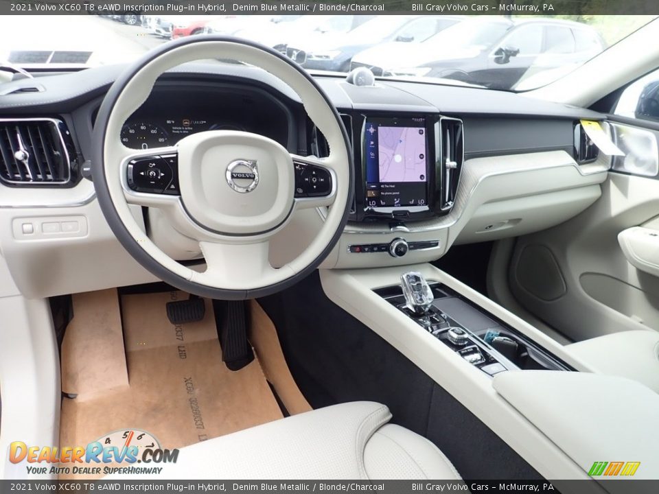 Blonde/Charcoal Interior - 2021 Volvo XC60 T8 eAWD Inscription Plug-in Hybrid Photo #9