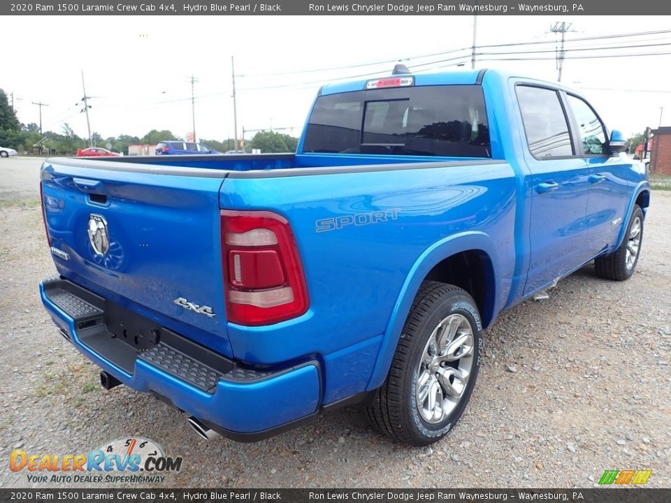 2020 Ram 1500 Laramie Crew Cab 4x4 Hydro Blue Pearl / Black Photo #6