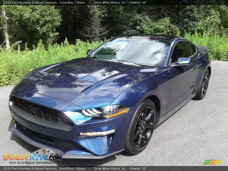 2019 Ford Mustang EcoBoost Fastback Kona Blue / Ebony Photo #2