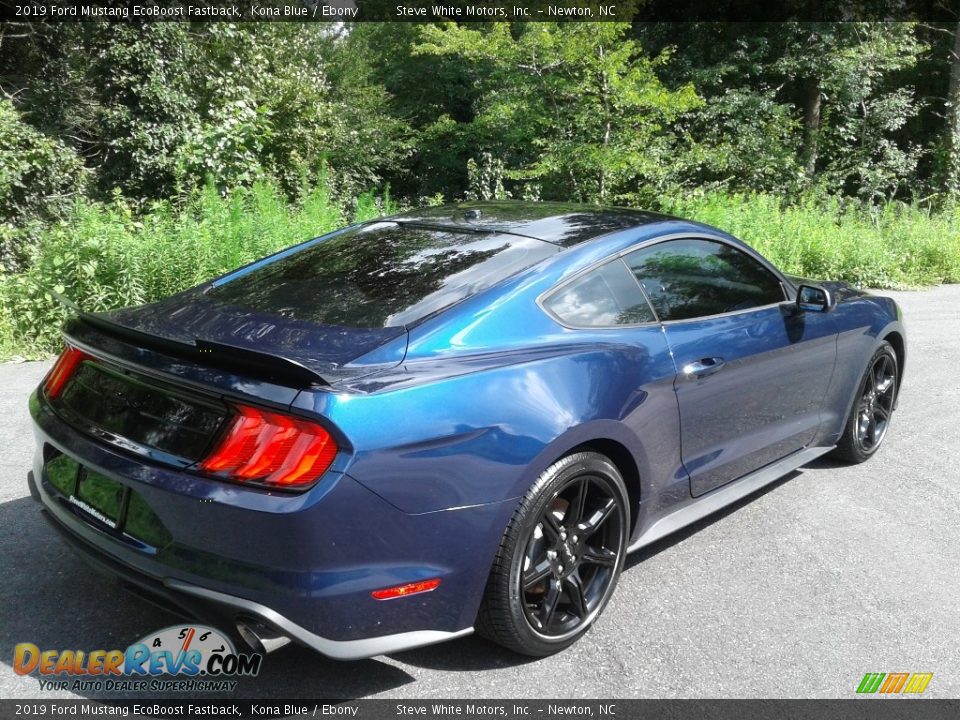 2019 Ford Mustang EcoBoost Fastback Kona Blue / Ebony Photo #6