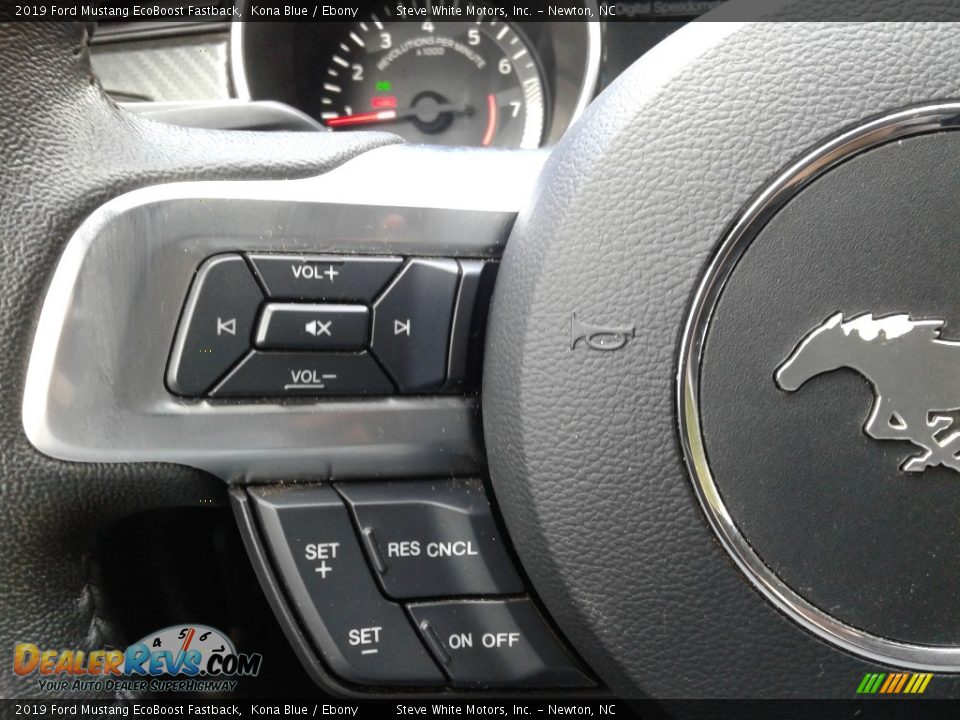 2019 Ford Mustang EcoBoost Fastback Kona Blue / Ebony Photo #15