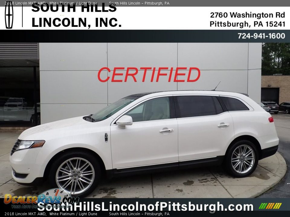 2018 Lincoln MKT AWD White Platinum / Light Dune Photo #1