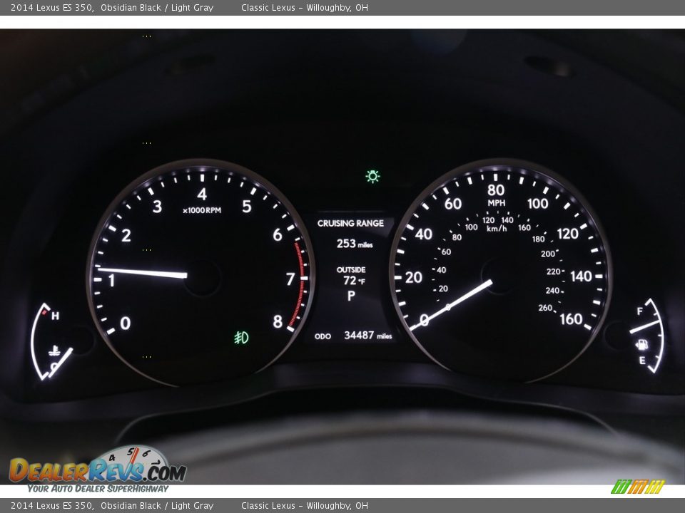 2014 Lexus ES 350 Obsidian Black / Light Gray Photo #8